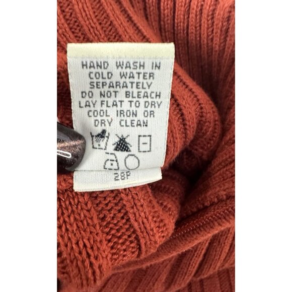 Vintage Wilke Rodriguez Ribbed Mockneck ¼ Zip Sweater Women’s XL Rust Y2K Street - Picture 5 of 8